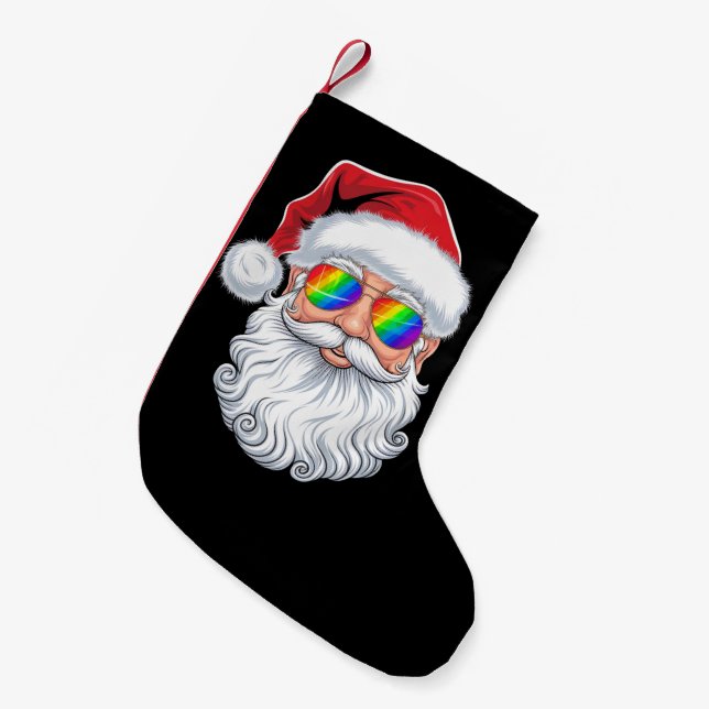 Petite Chaussette De Noël Père Noël Face Gay lunettes de soleil Noël Noël No (Devant (Accrochage))