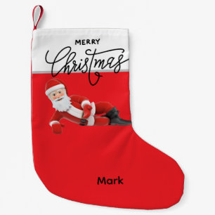 Petite Chaussette De Noël Père Noël golfeur avec Joyeux Noël