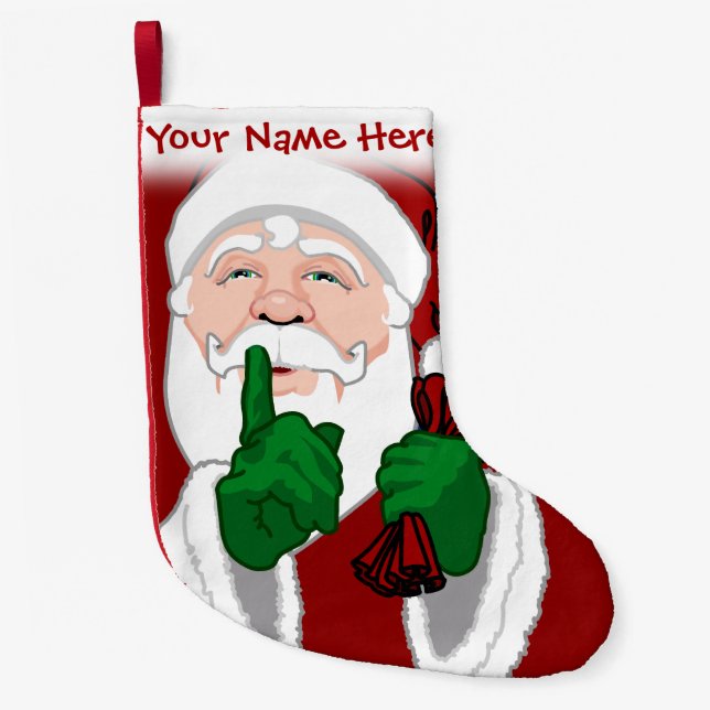 Petite Chaussette De Noël Père Noël Stocking Stockage personnalisées Stockag (Devant)