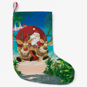 Petite Chaussette De Noël père Noël tropicale réserve sauvage