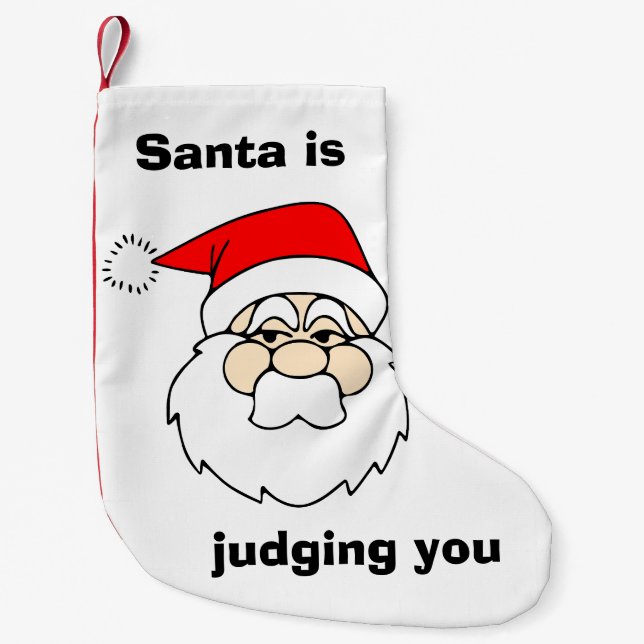 Petite Chaussette De Noël père Noël vous juge drôle Noël (Devant)