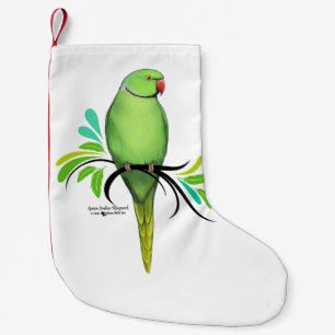 Petite Chaussette De Noël Perroquet indien vert
