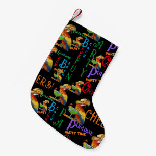 Petite Chaussette De Noël Perroquets de Fête