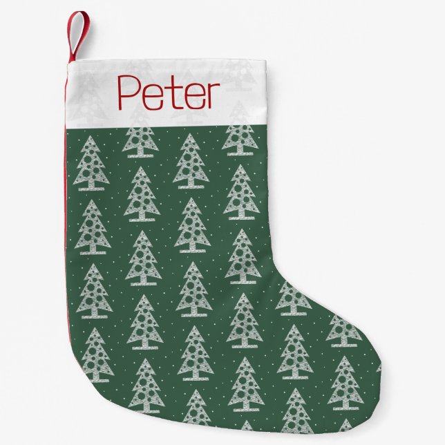 Petite Chaussette De Noël Personalized Tree Pattern Christmas Stocking  (Devant)