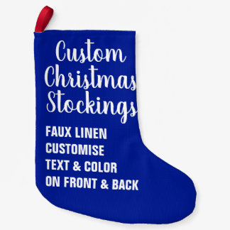 Petite Chaussette De Noël Personnalisé Noël Stocker FAUX LINEN