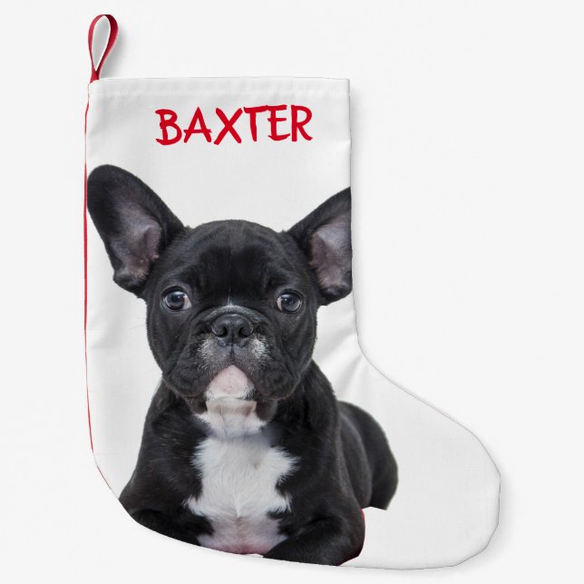 Petite Chaussette De Noël Pet French Bulldog Dog Photo Personalized   (Devant)