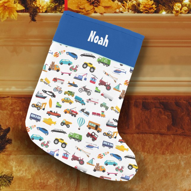 Petite Chaussette De Noël Petit Garçon Things That Move Vehicle Cars Kid (Créateur téléchargé)