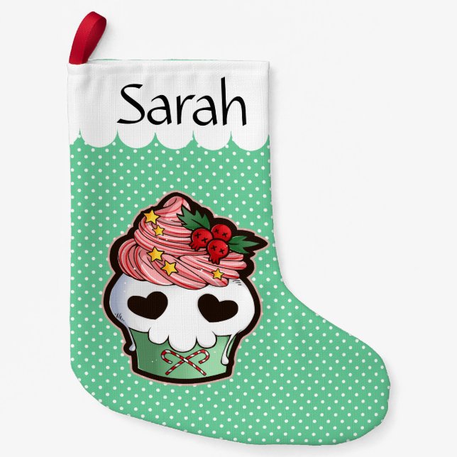 Petite Chaussette De Noël Petit gâteau de crâne de vacances (Devant)