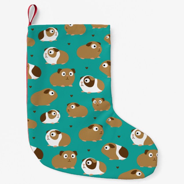 Petite Chaussette De Noël Petits Cochons de Guinée Petite réserve de Noël (Devant)