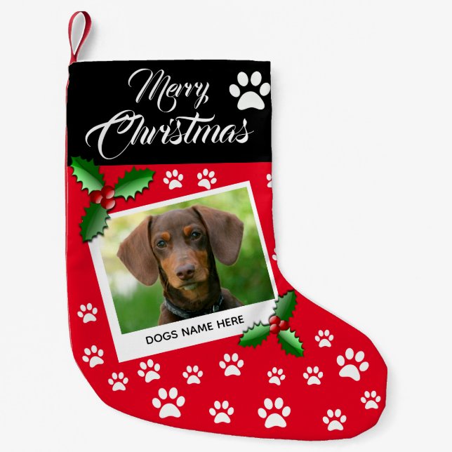 Petite Chaussette De Noël Photo Chiens de Noël (Devant)