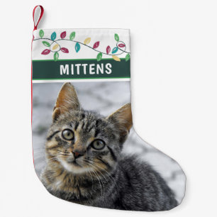 Petite Chaussette De Noël Photo Cuisine Cat Aquarelle Vacances Vert
