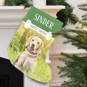 Petite Chaussette De Noël Photo de chien amusant personnalisée