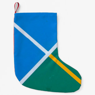 Petite Chaussette De Noël Photo de trottoir bleu et vert
