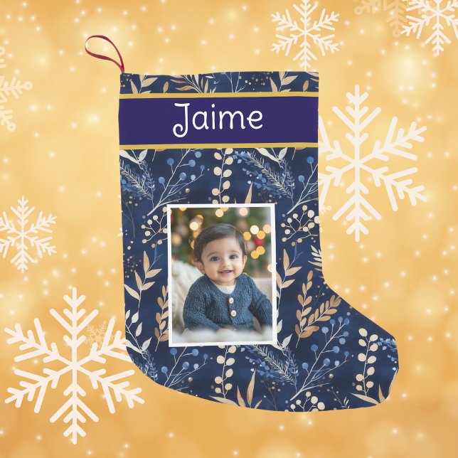 Petite Chaussette De Noël Photo et nom du garçon personnalisé Noël (Créateur téléchargé)