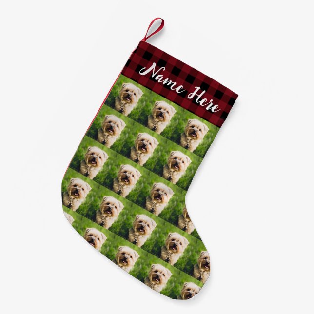 Petite Chaussette De Noël Photo personnalisée de chien de compagnie (Devant (Accrochage))