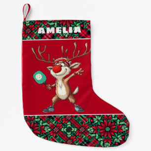 Petite Chaussette De Noël Pickleball 🎄 Joyeux Noël, texte personnalisé