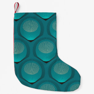Petite Chaussette De Noël Pierres Peacock Stylisées Carrelage bleu