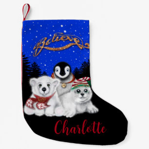Petite Chaussette De Noël Pingouin de Noël bébé phoque de l'ours polaire