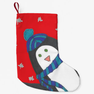 Petite Chaussette De Noël Pingouin d'hiver mignon petit stock de Noël