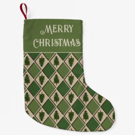 Petite Chaussette De Noël Pins et Arlequins Vacances