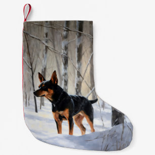 Petite Chaussette De Noël Pinscher Nain Laissez Tomber La Neige Noël