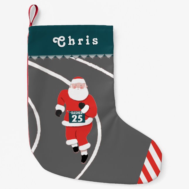 Petite Chaussette De Noël Piste et champ en cours (Devant)