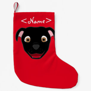 Petite Chaussette De Noël Pitbull noir font face