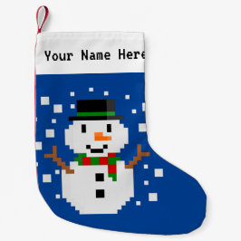 Petite Chaussette De Noël Pixel Art SNOWMAN 4