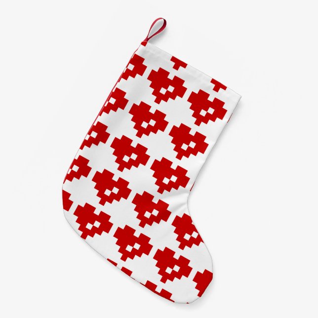 Petite Chaussette De Noël Pixel Heart 8 Bit Love (Devant (Accrochage))