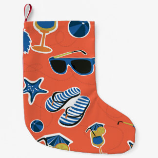 Petite Chaussette De Noël Plage d'été : Relaxant Motif sans couture.