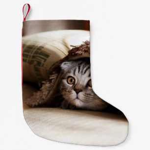 Petite Chaussette De Noël PLIER Brown ÉCOSSE DANS LE BLANCHET BROWN ÉPAIS