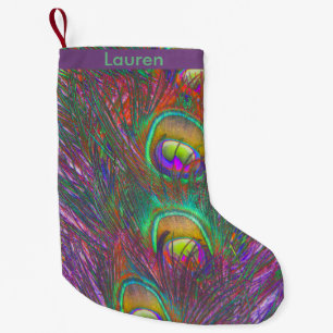 Petite Chaussette De Noël Plumes Peacock Tinsel de Noël