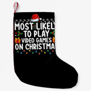 Petite Chaussette De Noël Plus susceptible de jouer aux jeux vidéo le jour d