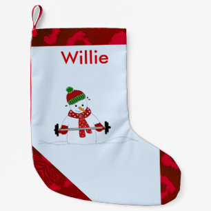 Petite Chaussette De Noël Poids Lifting Snowman