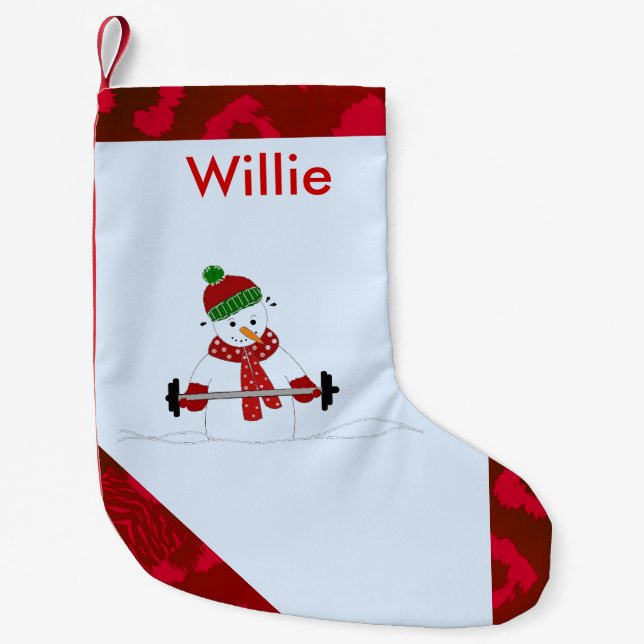 Petite Chaussette De Noël Poids Lifting Snowman (Devant)