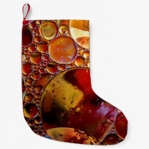 Petite Chaussette De Noël Points or et rouge