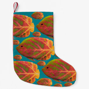 Petite Chaussette De Noël Poisson tropique feuille d'Aspen 1