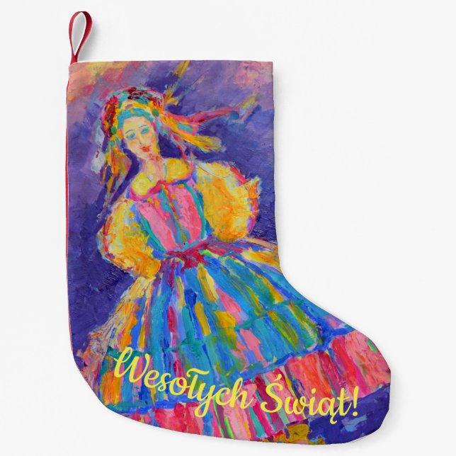Petite Chaussette De Noël Pologne Joyeux Noël Wesołych Świąt cadeau (Devant)
