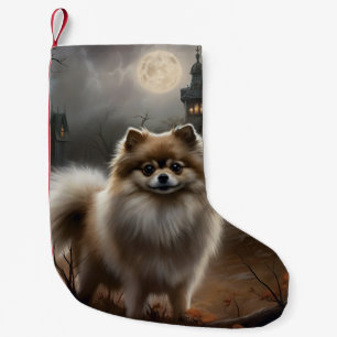 Petite Chaussette De Noël Pomeranian Halloween Épouvantable