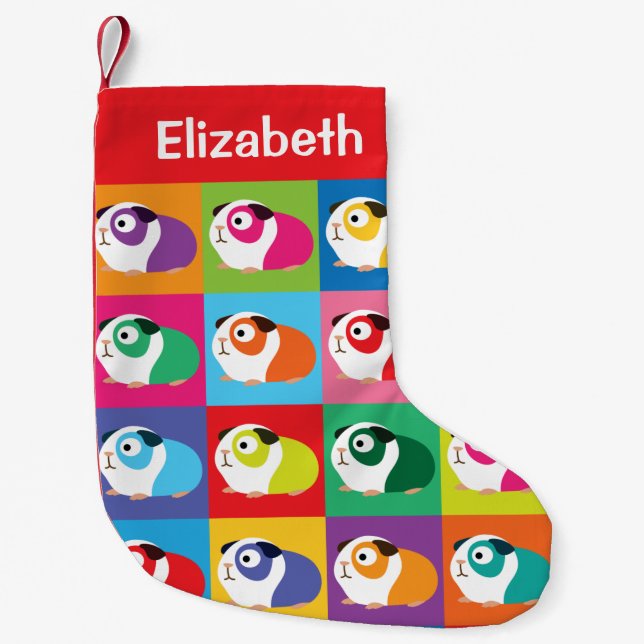 Petite Chaussette De Noël Pop Art Guinea Pigs (Devant)