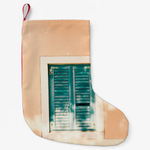 Petite Chaussette De Noël Porte en bois vert fermé