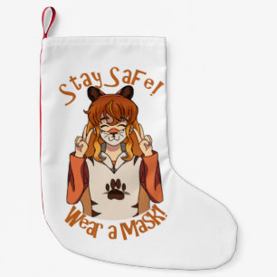 Petite Chaussette De Noël Portez un Masque !