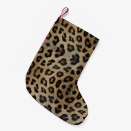 Petite Chaussette De Noël Poster de animal de fourrure de léopard élégant