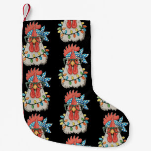 Petite Chaussette De Noël Poulet de Noël Lumières de Noël Fermier Ferme Fami