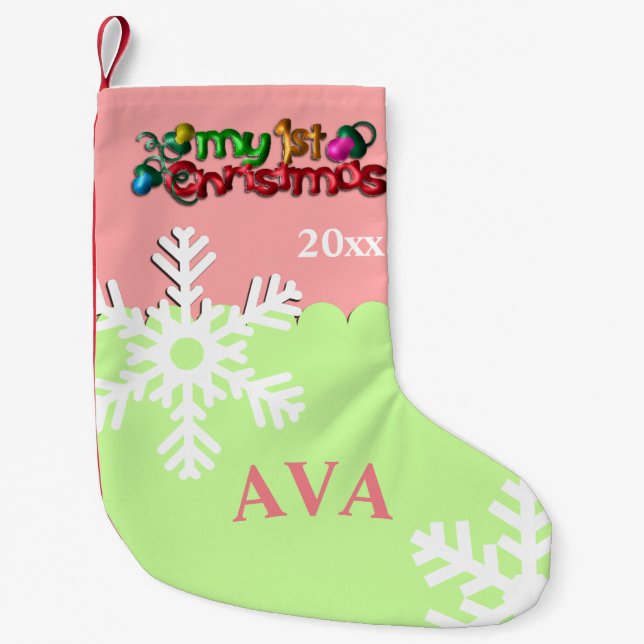 Petite Chaussette De Noël Premier STOCKAGE de Noël pour bébé (Devant)