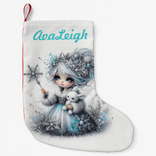 Petite Chaussette De Noël Princesse d'hiver mignonne personnalisée