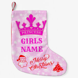 Petite Chaussette De Noël Princesse, princesse rose couronne