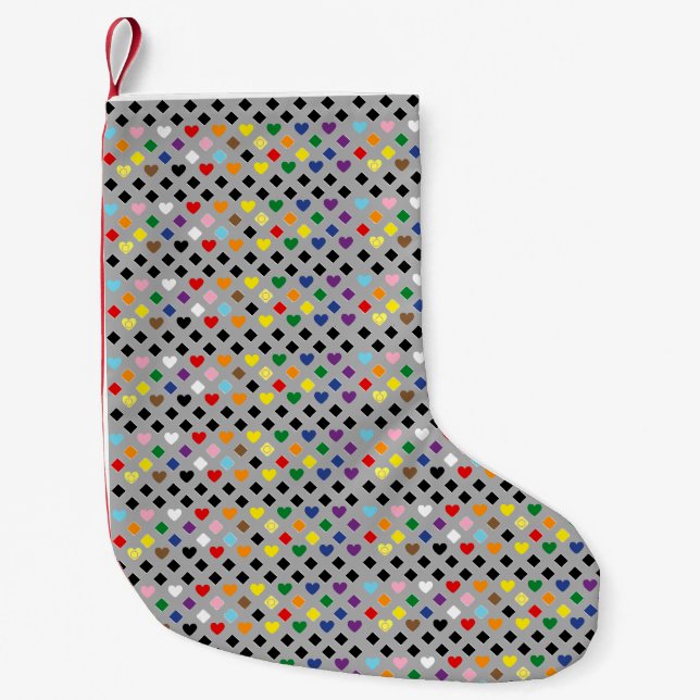 Petite Chaussette De Noël Rainbow Hearts (Devant)