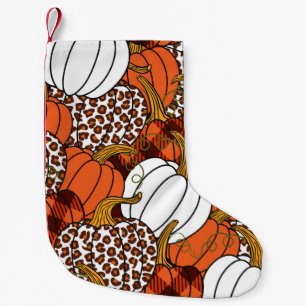 Petite Chaussette De Noël Récolte Citrouille Motif Vintage
