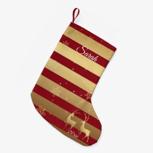 Petite Chaussette De Noël Red Gold Peace Woodland Deer